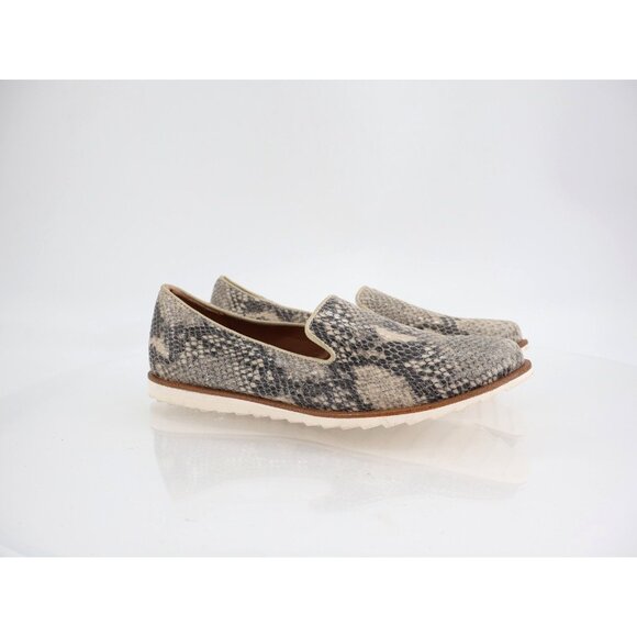 Comfortiva Ryen Slip On Leather Loafer Pewter Taupe Grey Snake print Women's 7M - Picture 1 of 11